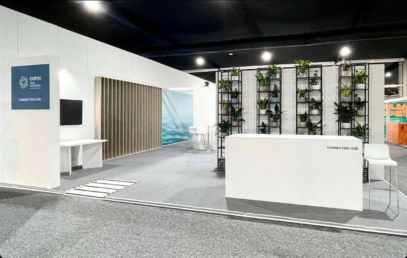 Connecting Hub exhibition stand — COP29 · Baku · 90 m²