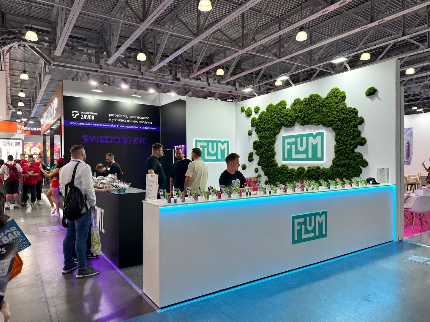 FLUM exhibition stand — Vape Club Show 2026 · Moscow · 35 m²